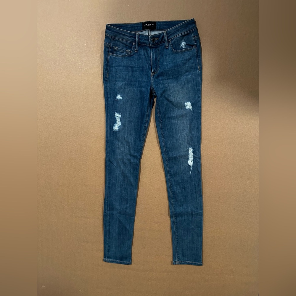 Black Orchid Distressed Skinny Jeans in Dark Blue